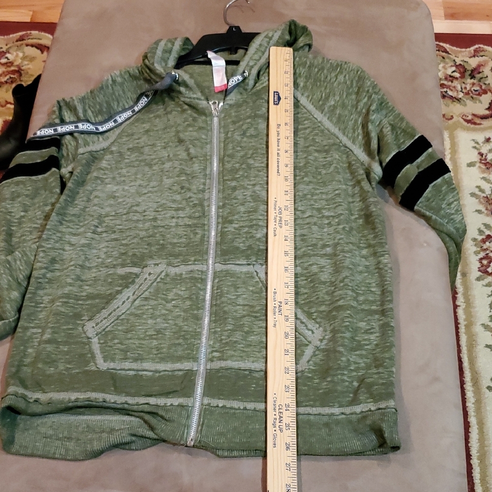 No Boundaries Olive Green Zip-Up Jacket - Picture 6 of 7
